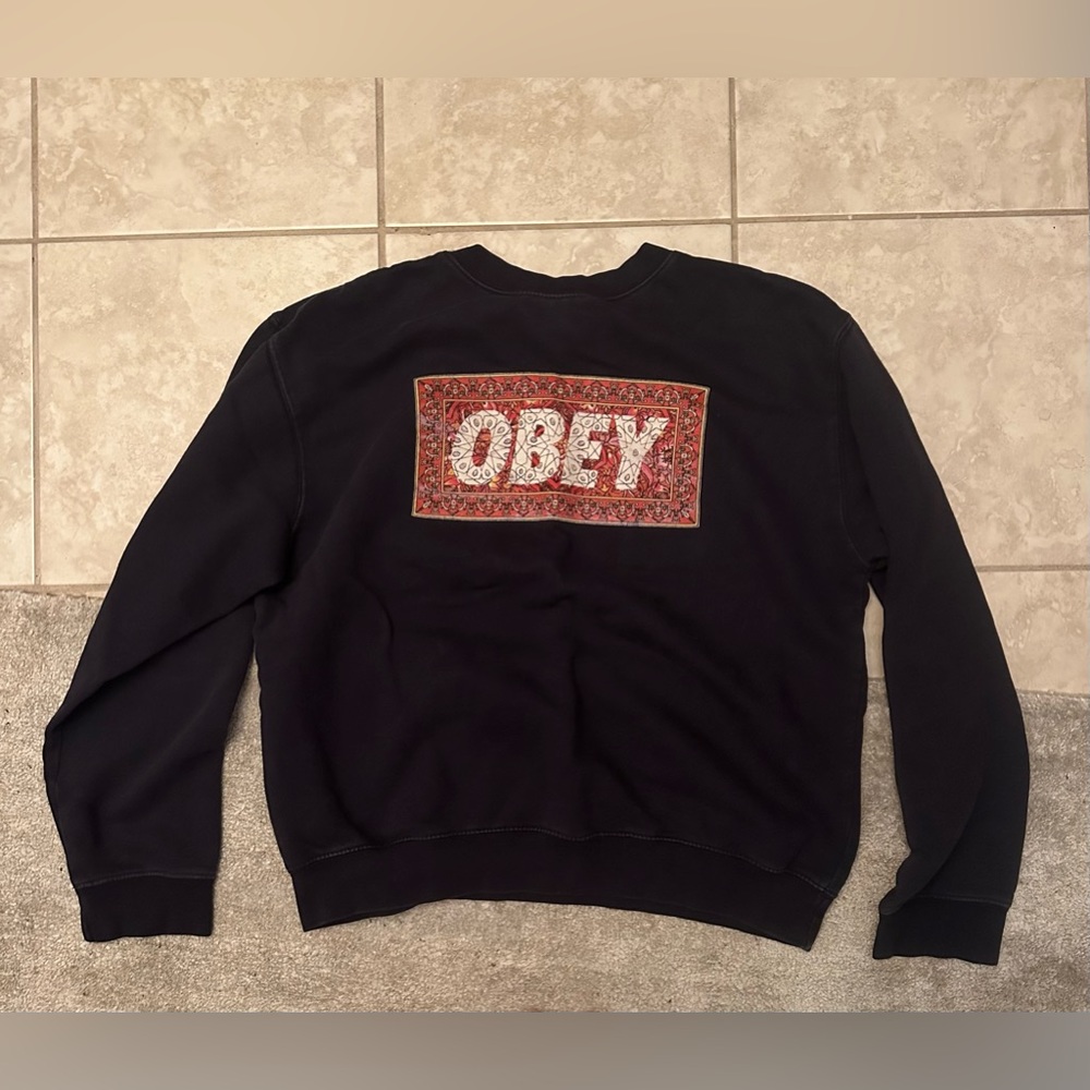 OBEY Blue Pullover Sweater
